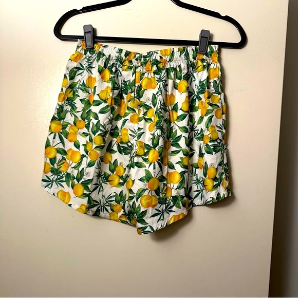 Sundae School Yellow Green White Lemon NoveltyPrint Men’s Pull On Shorts M NWOT - Picture 4 of 12